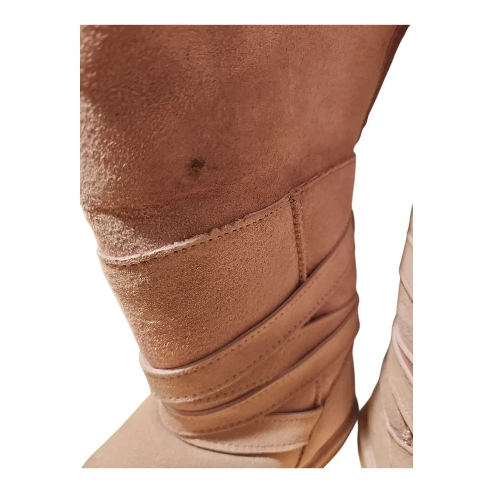 La Mo Suede Faux Fur Cuff Winter Boots, Women's, Blush‎ Pink, Comfortable